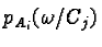 $p_{A_i}(\omega / C_j)$